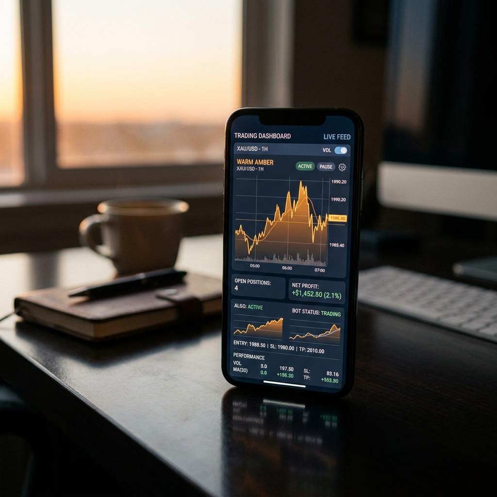 Akvembrutox AI mobile trading dashboard